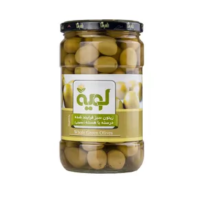 زیتون سبز فرآیند شده با هسته معمولی لویه مقدار ۶۵۰ گرم