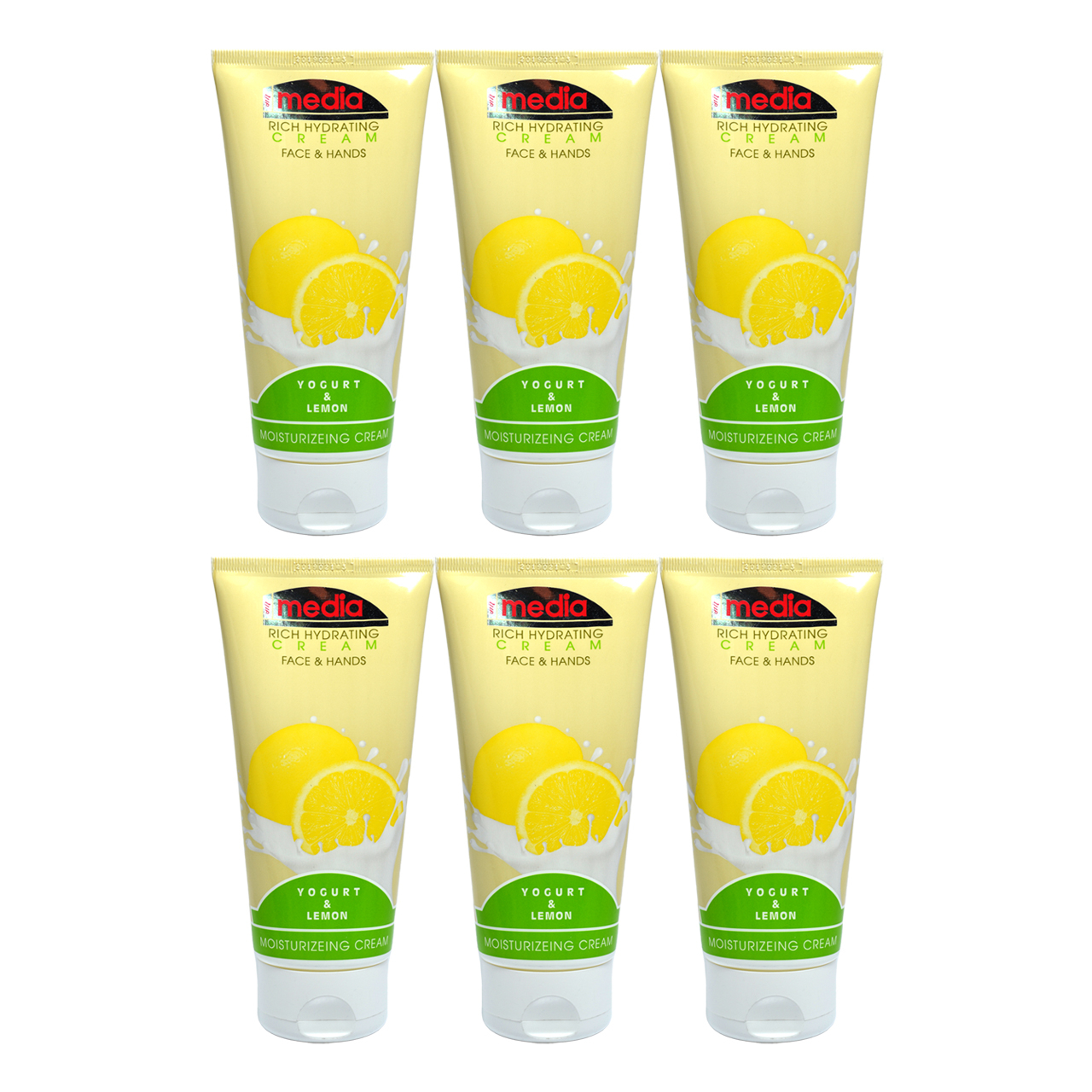 کرم مرطوب کننده مدیا مدل Yogurt & Lemon حجم 200 میلی لیتر مجموعه 6 عددی