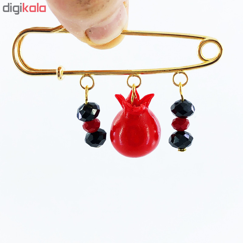 سنجاق سینه زنانه گالری عزیزی طرح انار مدل GZ98411