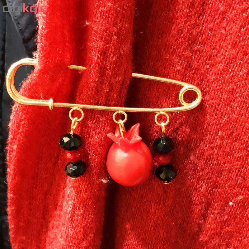 سنجاق سینه زنانه گالری عزیزی طرح انار مدل GZ98411