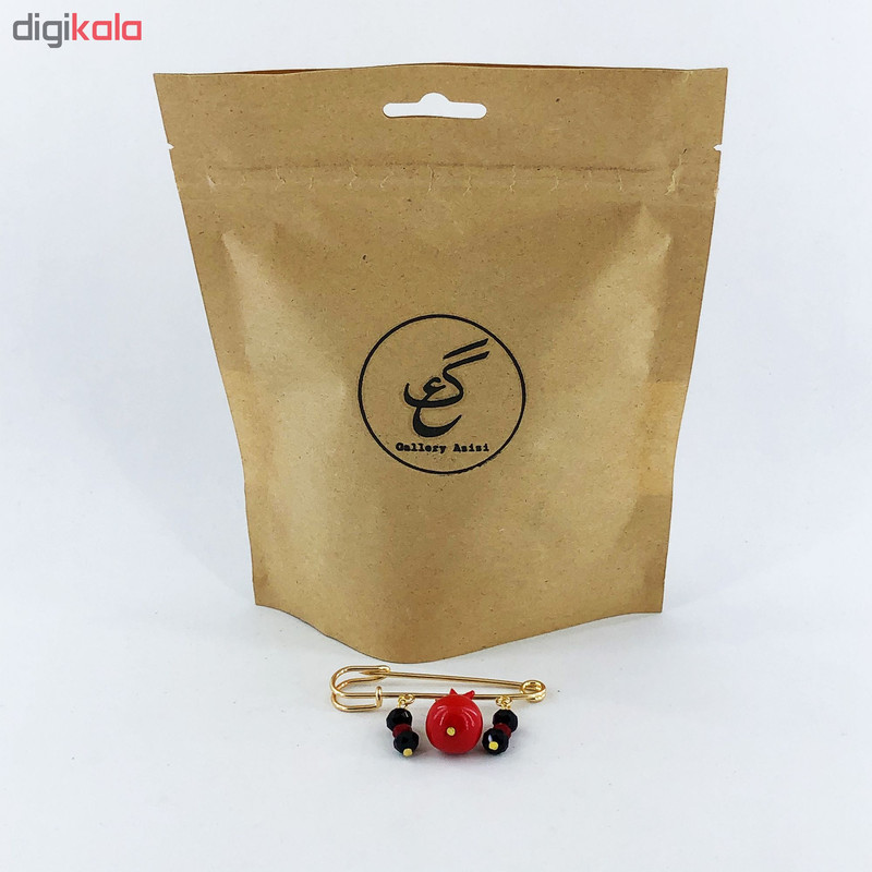 سنجاق سینه زنانه گالری عزیزی طرح انار مدل GZ98411