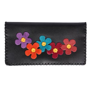 کیف پول چرمی طرح شکوفه کد 2