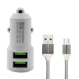 شارژر فندکی الدینیو مدل C309 به همراه کابل تبدیل microUSB