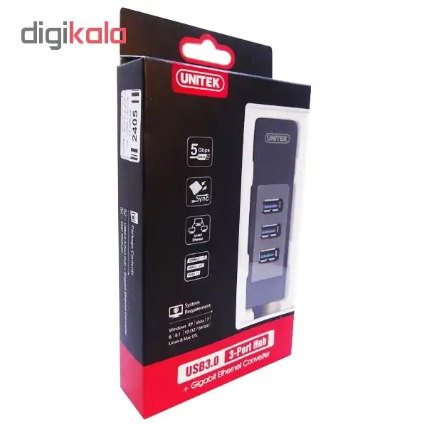 هاب 3 پورت USB 3.0 یونیتک مدل Y-3045C
