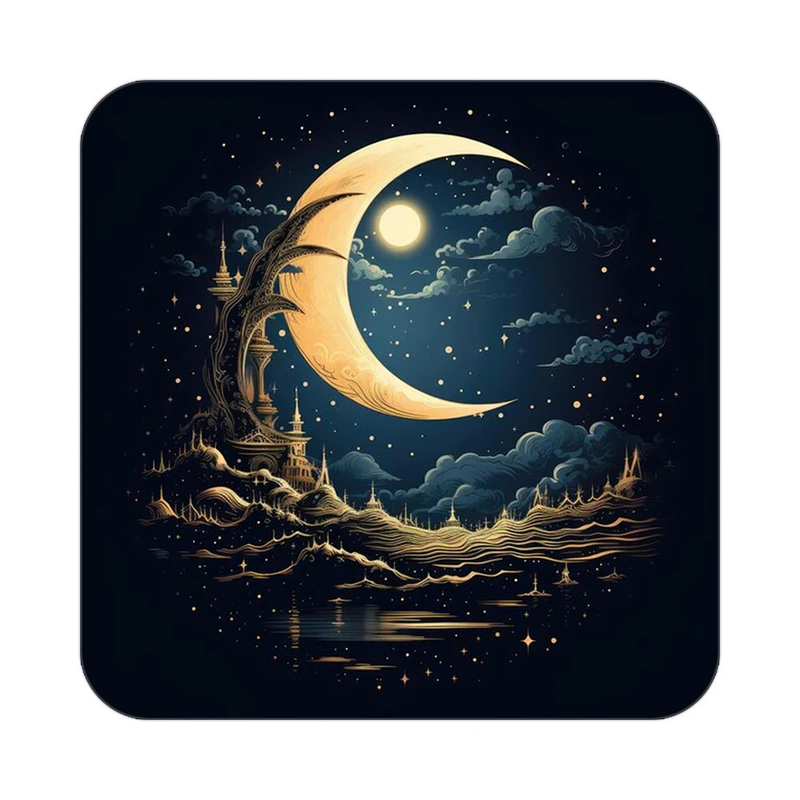 زیر لیوانی کاکتی طرح ماه و ستاره مدل mp52845