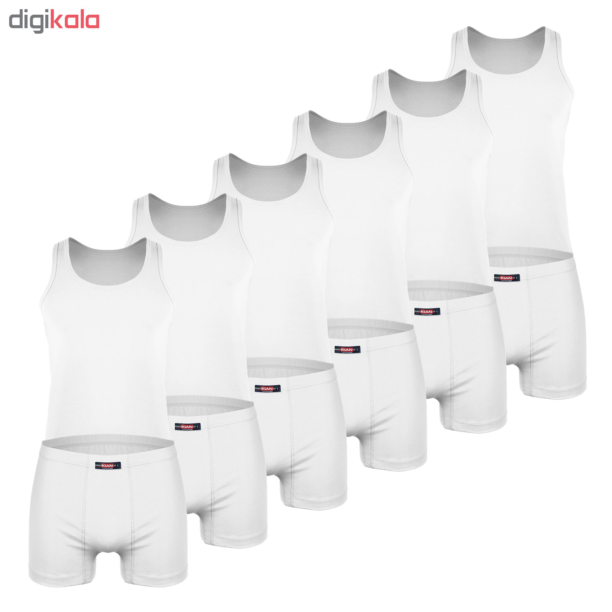 ست شورت و زیرپوش مردانه کیان تن پوش کد 039 بسته 6 عددی