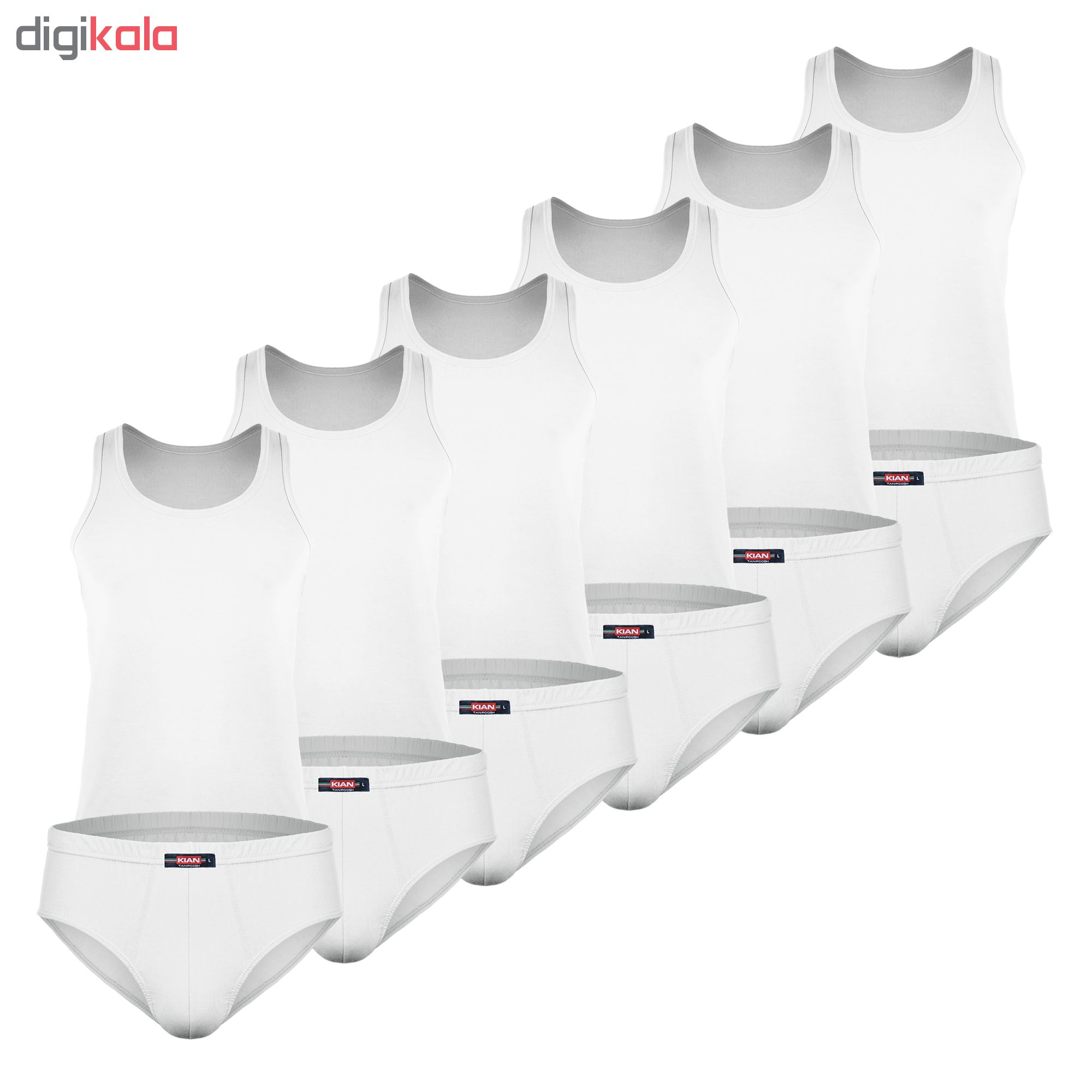ست شورت و زیرپوش مردانه کیان تن پوش کد 040 بسته 6 عددی
