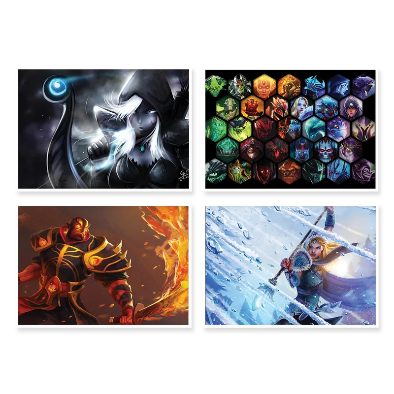 پوستر طرح DOTA 2 کد A-1394 مجموعه 4 عددی