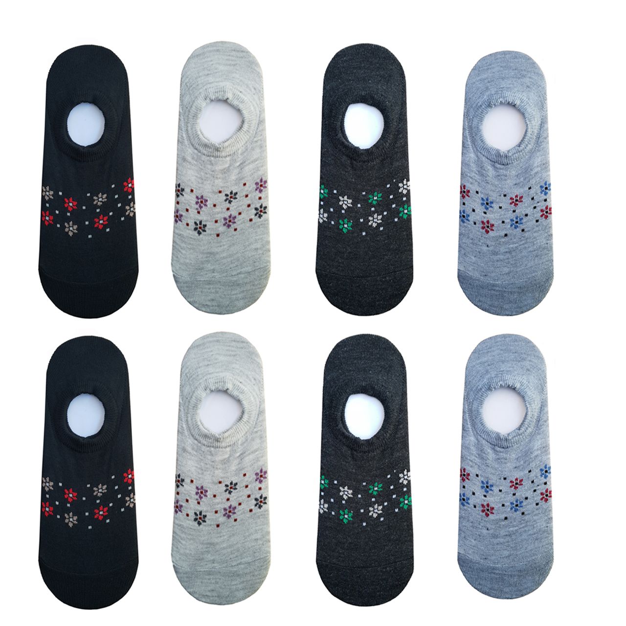 جوراب زنانه طرح گل مجموعه 4 عددی - - 10