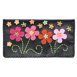 کیف پول چرمی طرح باغچه کد 4