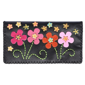 کیف پول چرمی طرح باغچه کد 4