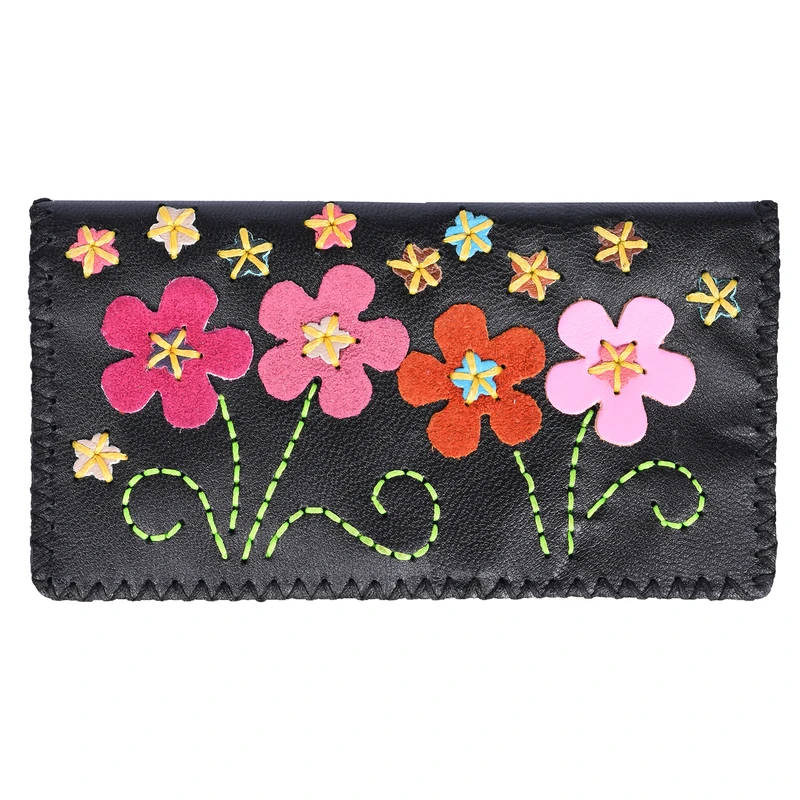 کیف پول چرمی طرح باغچه کد 4