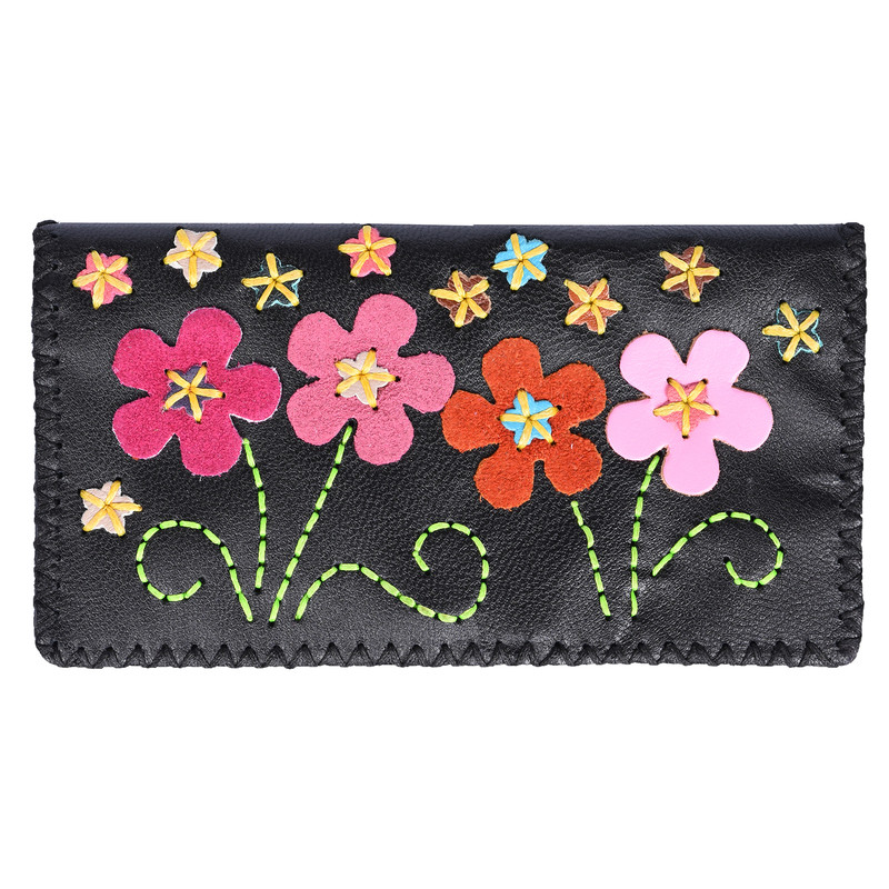 کیف پول چرمی طرح باغچه کد 4