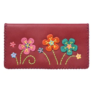 کیف پول چرمی طرح باغچه کد 9