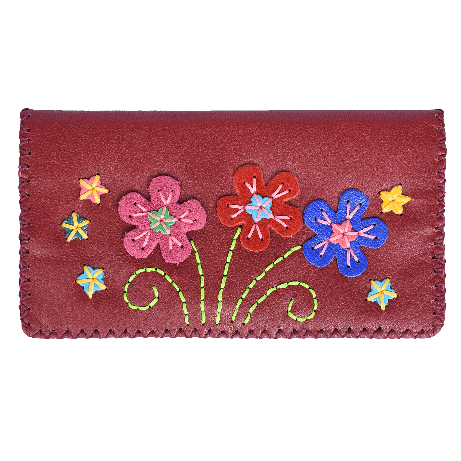 کیف پول چرمی طرح باغچه کد 12