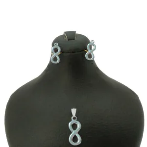 نیم ست نقره زنانه طرح بی نهایت کد P240