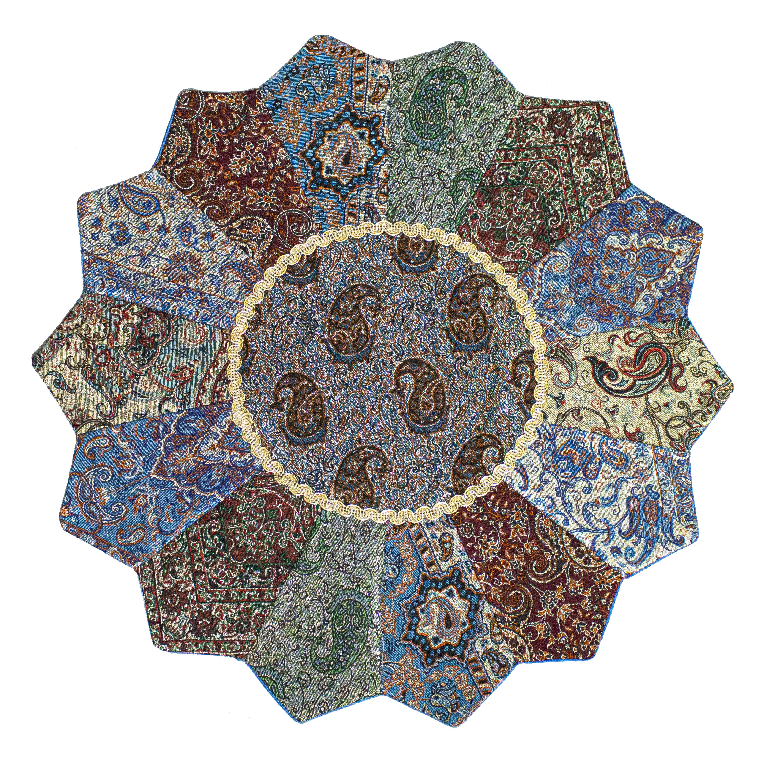 رومیزی ترمه طرح خورشیدی کد T-124