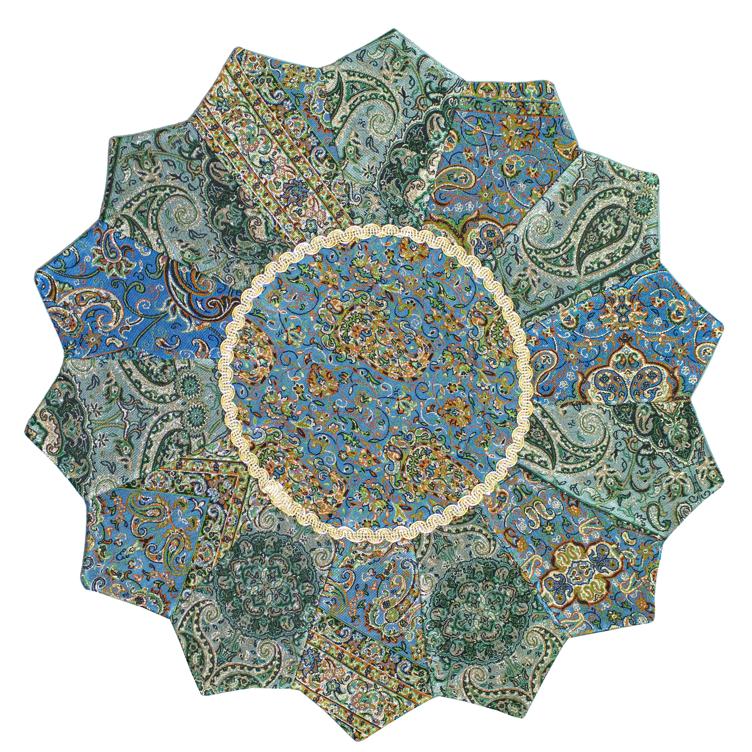 رومیزی ترمه طرح خورشیدی کد T-115