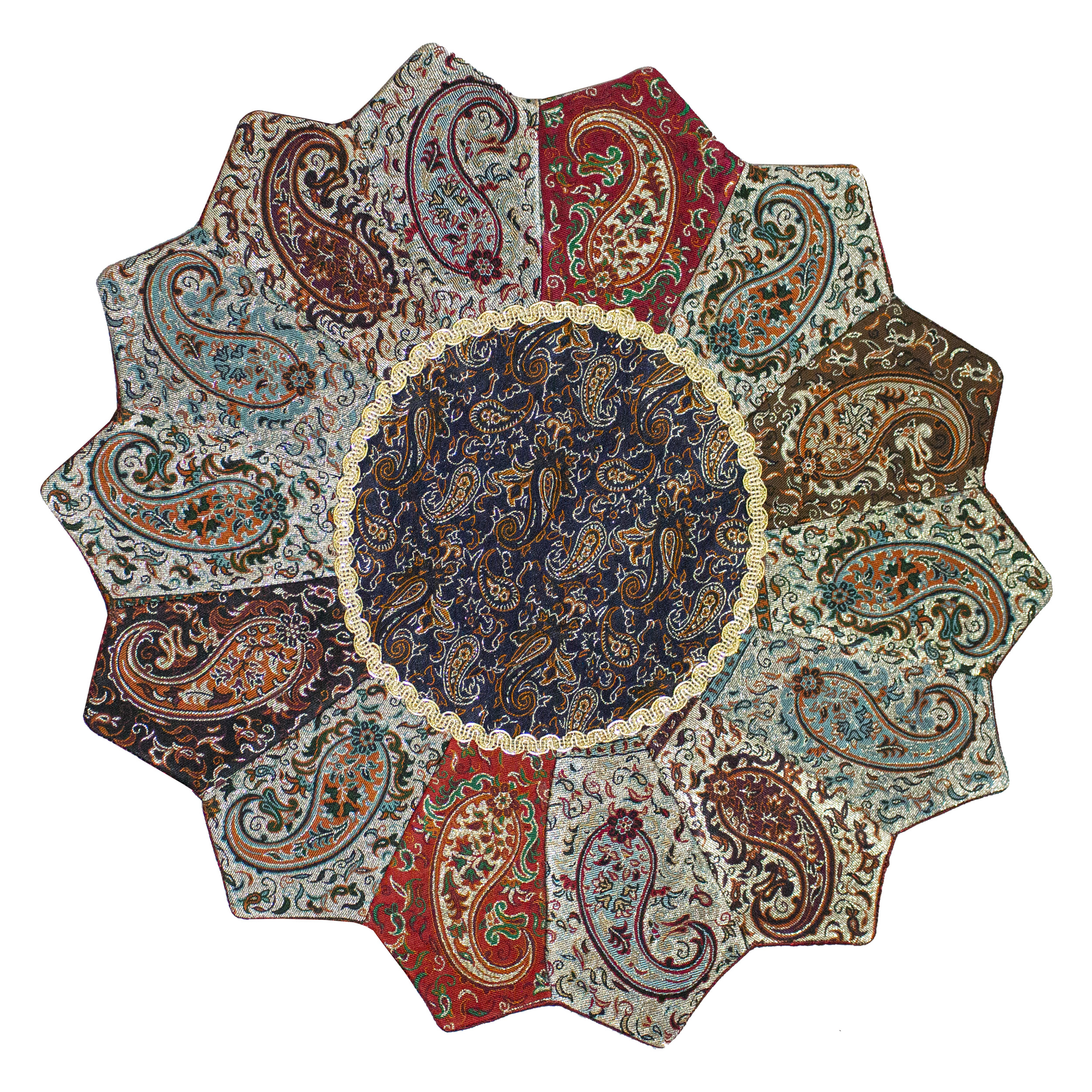 رومیزی ترمه طرح خورشیدی کد T-112