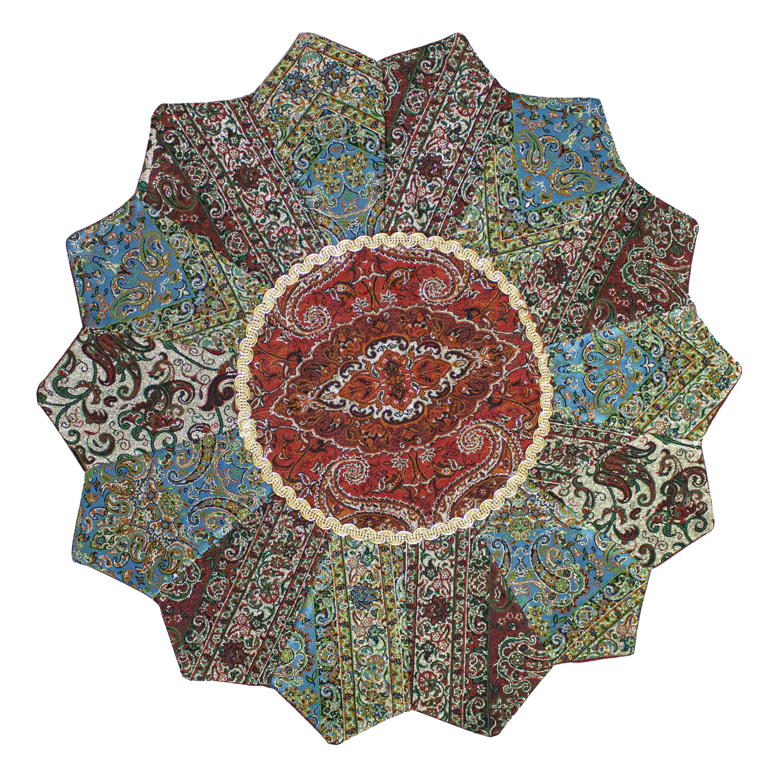 رومیزی ترمه طرح خورشیدی کد T-109