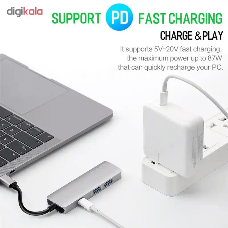 هاب 4 پورت USB-C راک مدل RCB0595