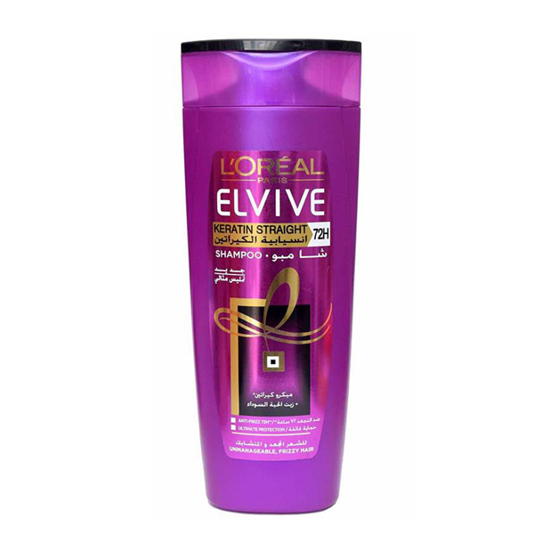 شامپو مو  لورآل سری Elvive مدل Keratin Straight حجم 400 میلی لیتر