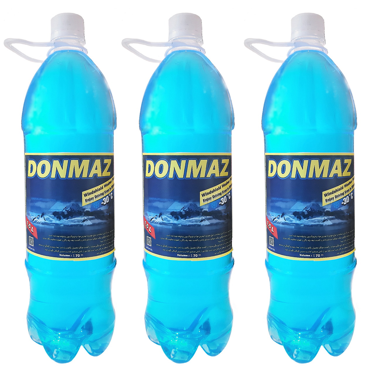 مایع تمیز کننده شیشه  خودرو دن‌ماز مدل DWWWF1L-3P-PI حجم 1500 میلی لیتر  بسته 3 عددی