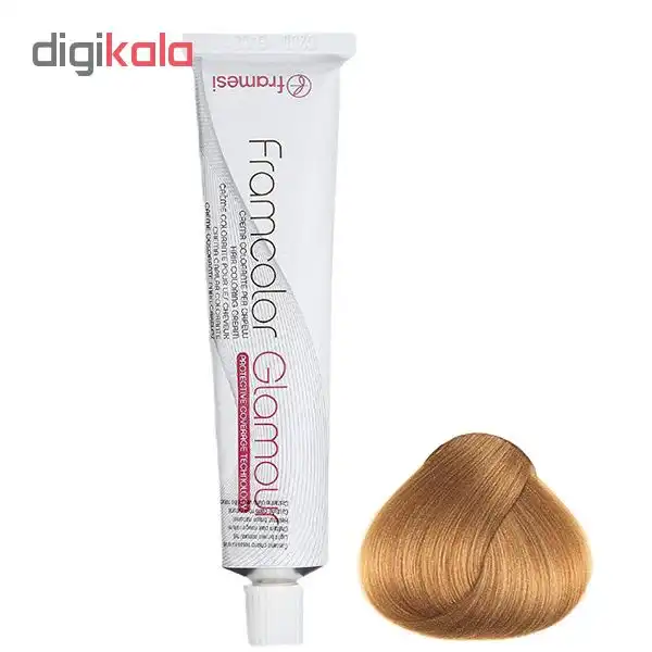 رنگ مو فرامسی مدل glamour شماره 9.34 حجم 100 میلی لیتر رنگ بلوند طلایی مسی خیلی روشن