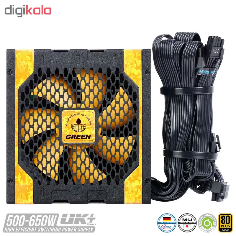 منبع تغذیه گرین مدل GP500A-UK PLUS