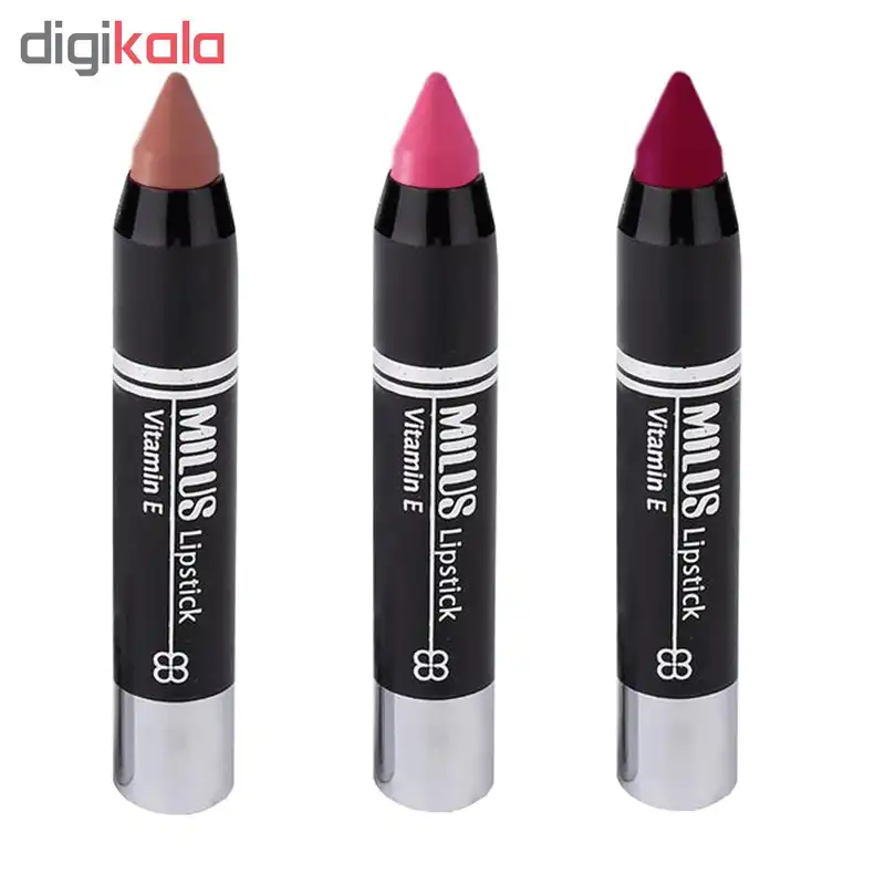رژ لب مدادی میلوس کد MI3 مجموعه ۳ عددی