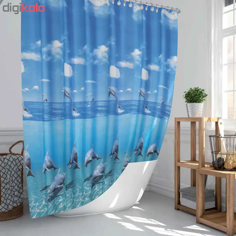 پرده حمام دلفین کد TOR-8852 سایز 200×180 سانتی متر