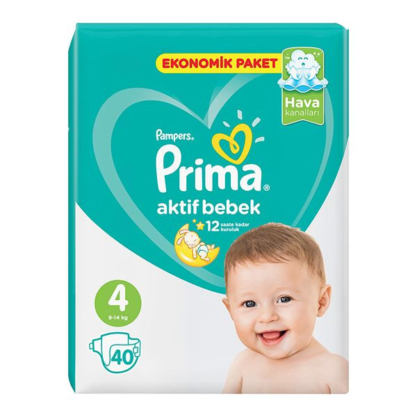 پوشک پریما مدل Aktif سایز 4 بسته 40 عددی