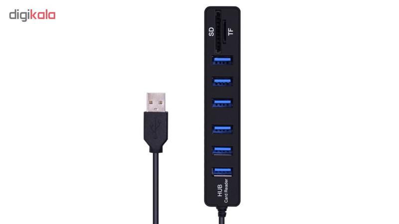هاب USB 2.0 شش پورت ماکار مدل 2IN1CD6HUB