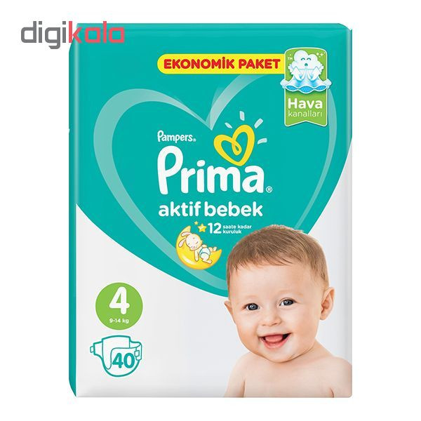 پوشک پریما مدل Aktif سایز 4 بسته 40 عددی