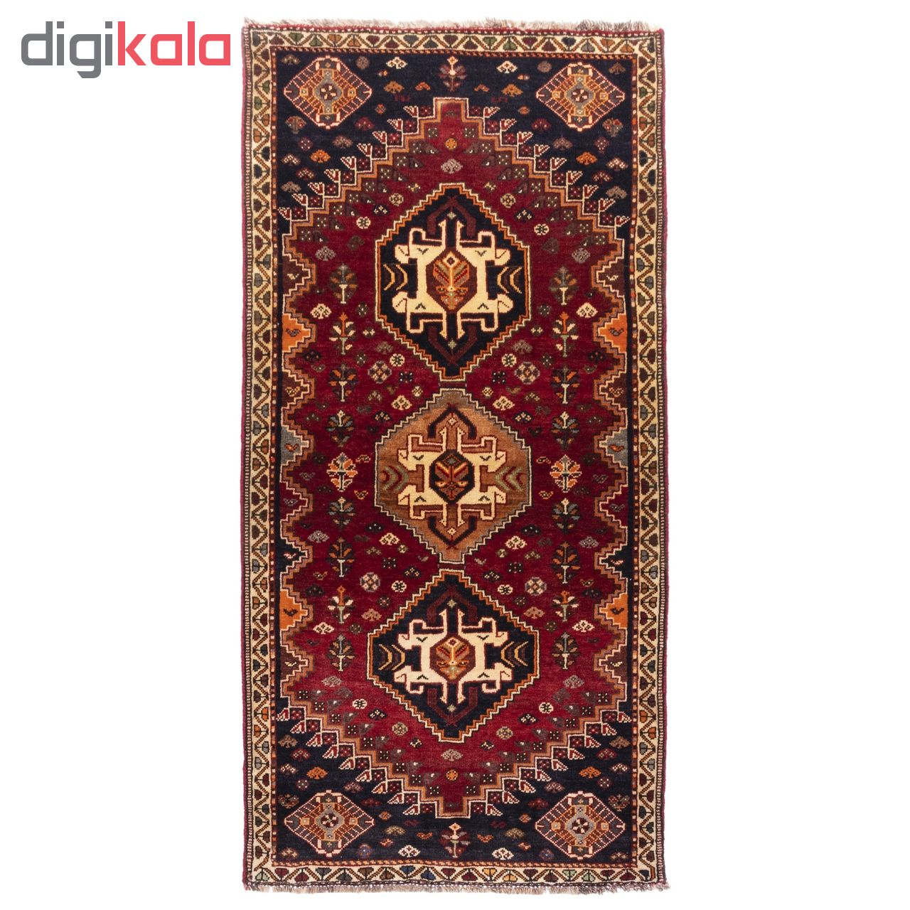 فرش دستباف قدیمی کناره طول دو متر سی پرشیا کد 177003