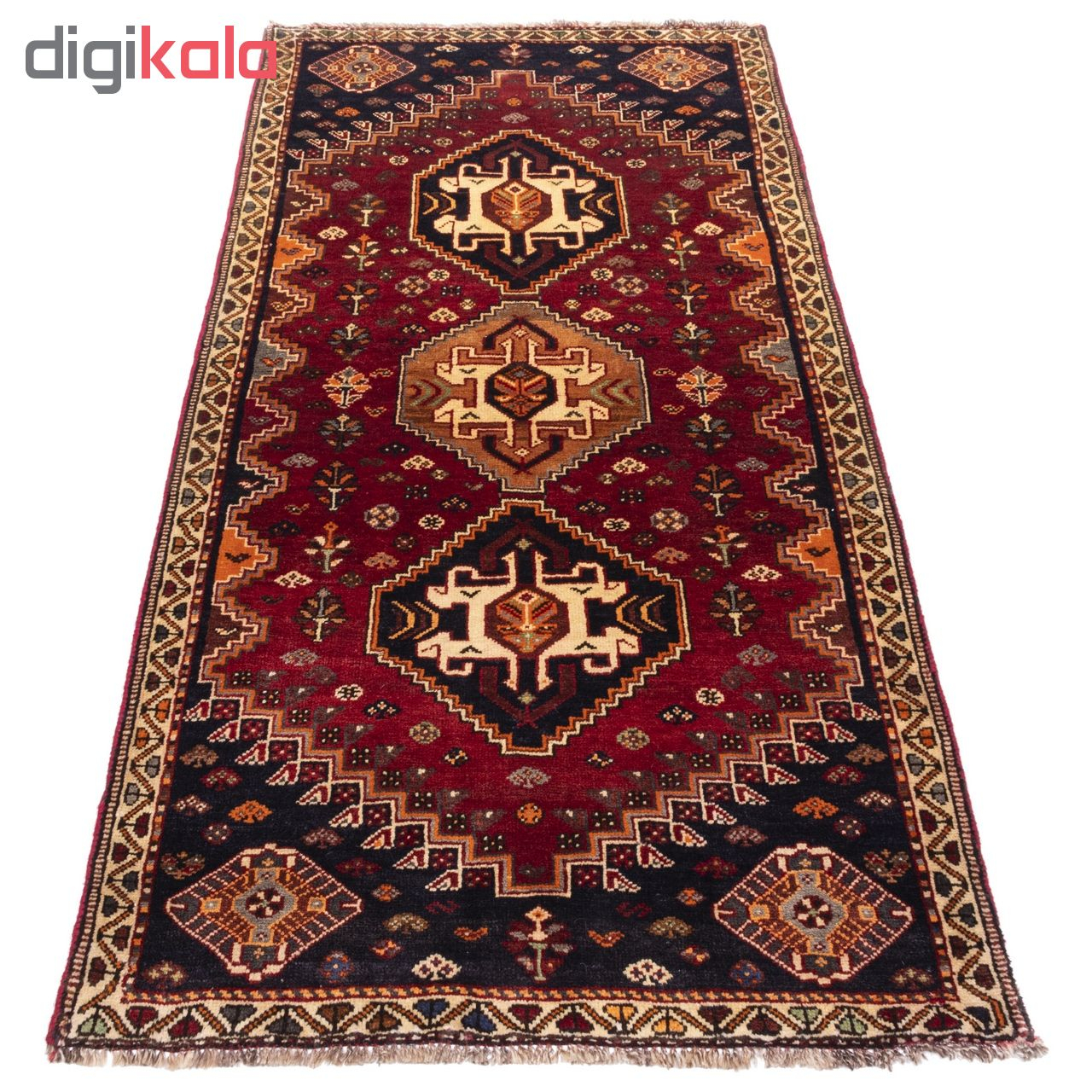 فرش دستباف قدیمی کناره طول دو متر سی پرشیا کد 177003