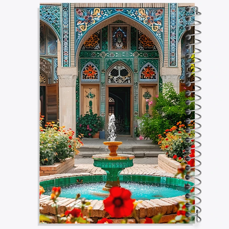 دفتر ژورنال نویسی 50 برگ خندالو مدل نقطه ای طرح حیاط خانه کد F6349