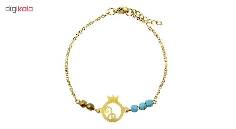 دستبند طلا 18 عیار زنانه مانچو طرح انار یلدا کد bfg176