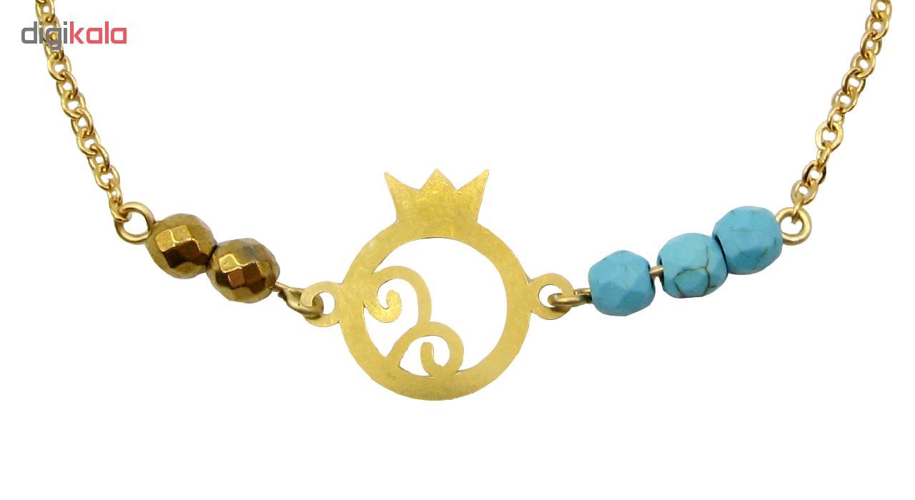 دستبند طلا 18 عیار زنانه مانچو طرح انار یلدا کد bfg176 -  - 3