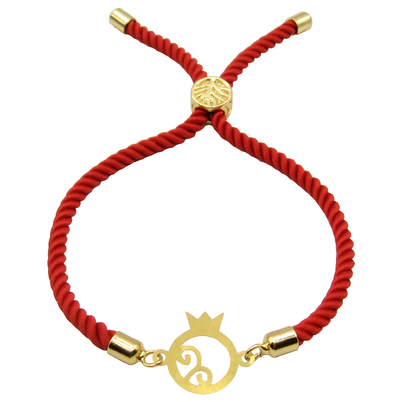 دستبند طلا 18 عیار زنانه مانچو طرح انار یلدا کد bfg177