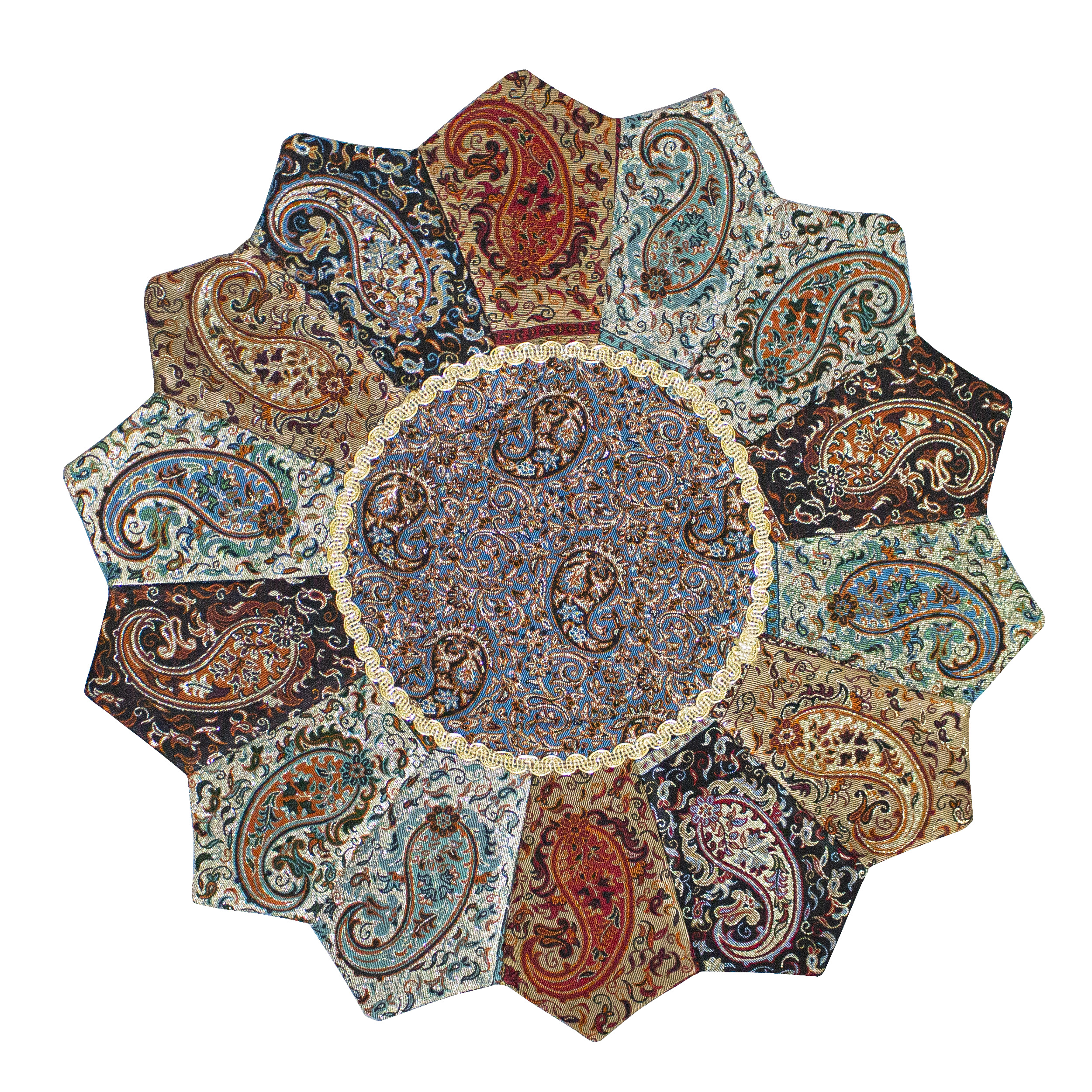 رومیزی ترمه طرح خورشیدی کد T-125