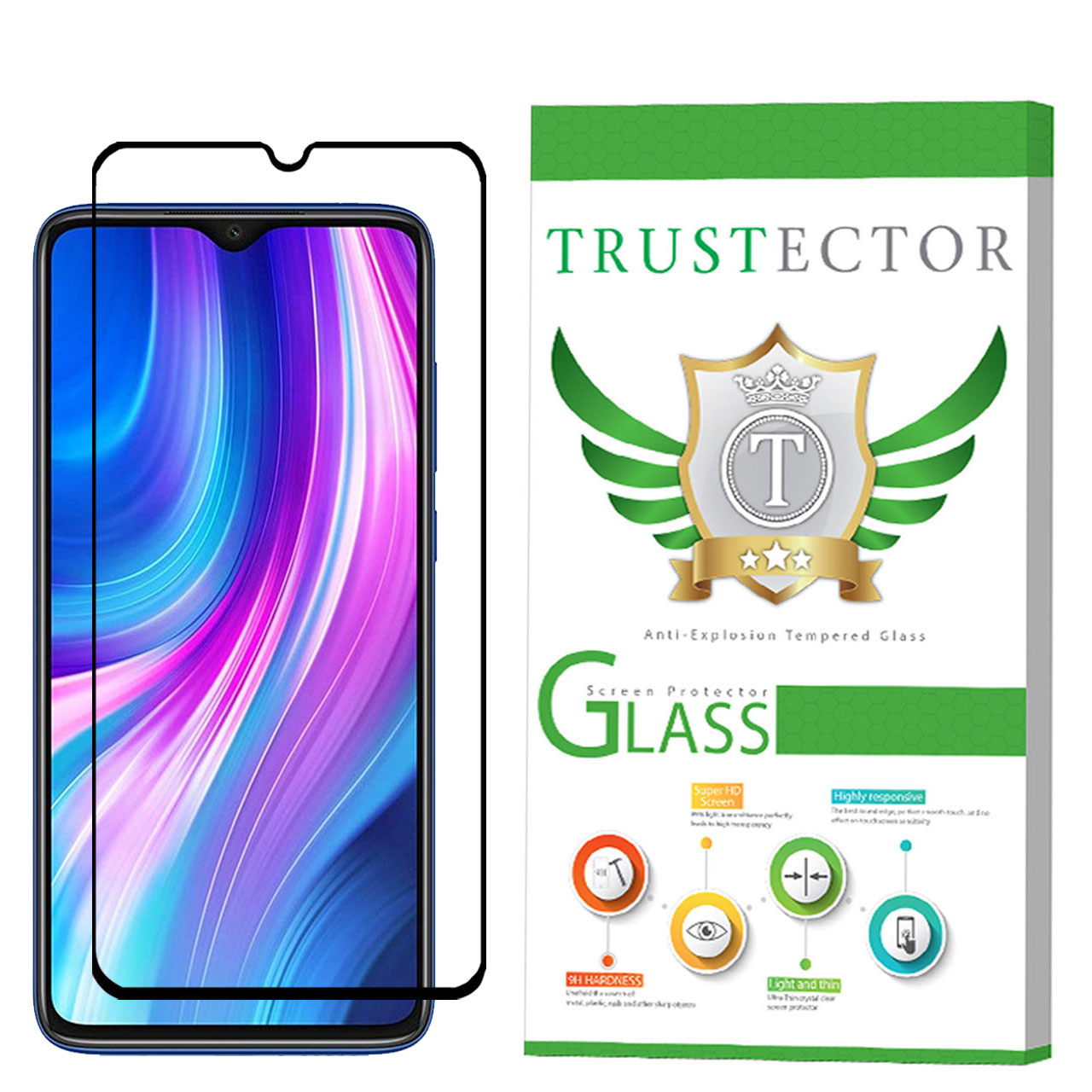 محافظ صفحه نمایش 5D تراستکتور مدل CRM مناسب برای گوشی موبایل شیائومی Redmi Note 8 Pro