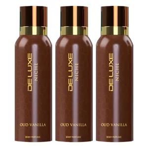 بادی پرفیوم دلوکس مدل OUD VANILIA حجم ۱۲۰ میلی لیتر مجموعه ۳ عددی