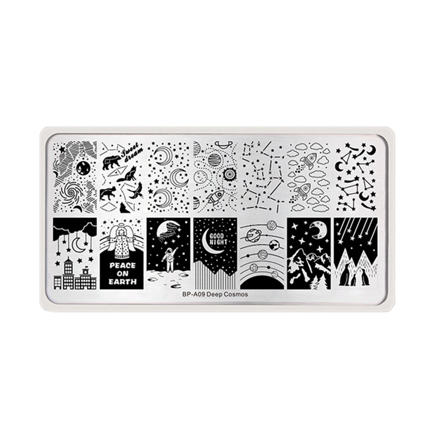 شابلون طراحی ناخن برن پرتی مدل BP-A09 Deep Cosmos