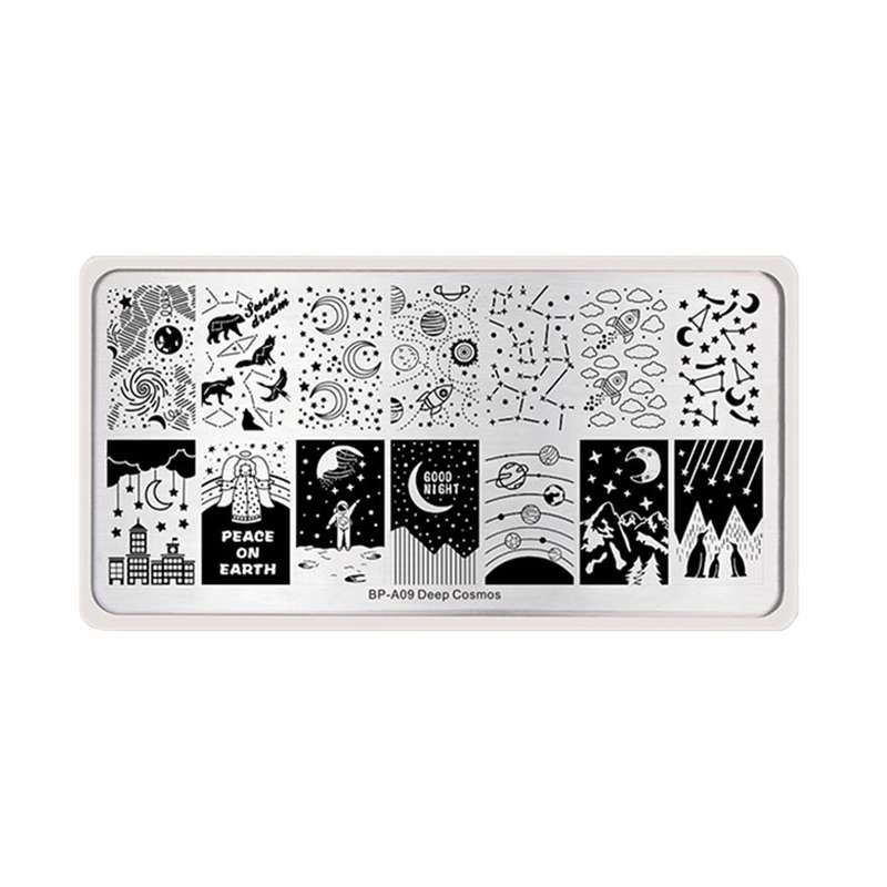 شابلون طراحی ناخن برن پرتی مدل BP-A09 Deep Cosmos