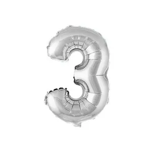 بادکنک فویلی مدل Three سایز 32 اینچ سایز 150
