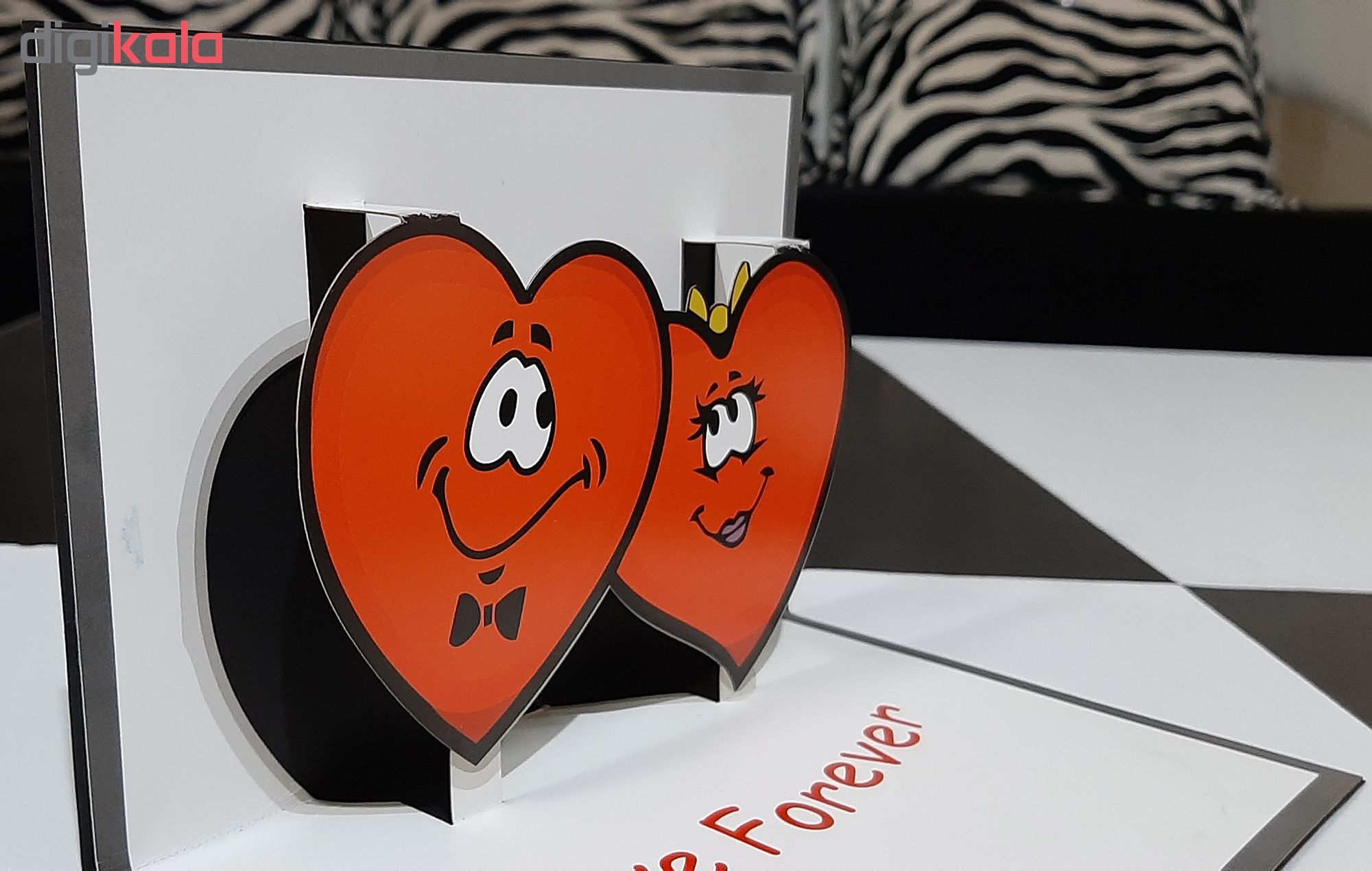 کارت پستال سه بعدی طرح قلب های عاشق کد DLL33B