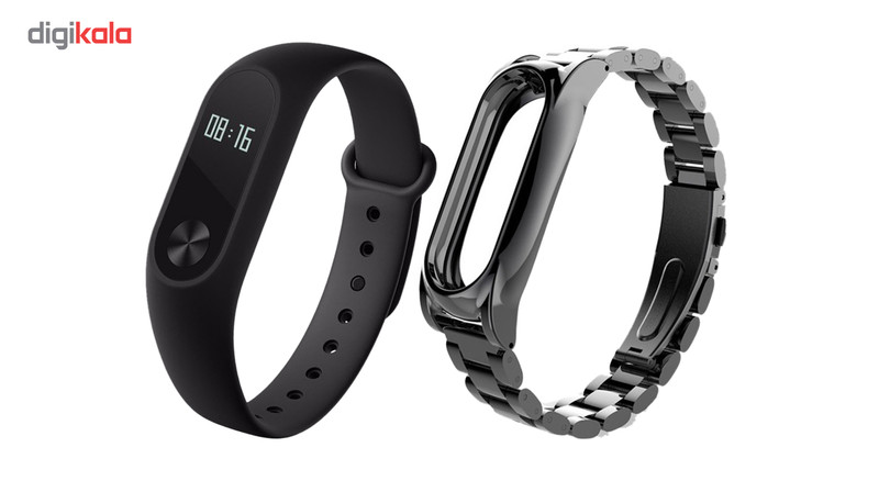 مچ بند هوشمند شیائومی مدل Mi Band 2 به همراه بند Stainless Steel سایز mm 158-205