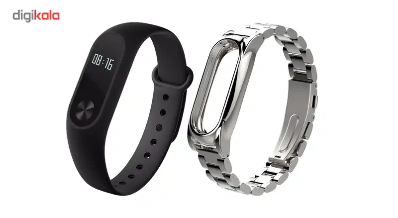 مچ بند هوشمند شیائومی مدل Mi Band 2 به همراه بند Stainless Steel سایز mm 158-205