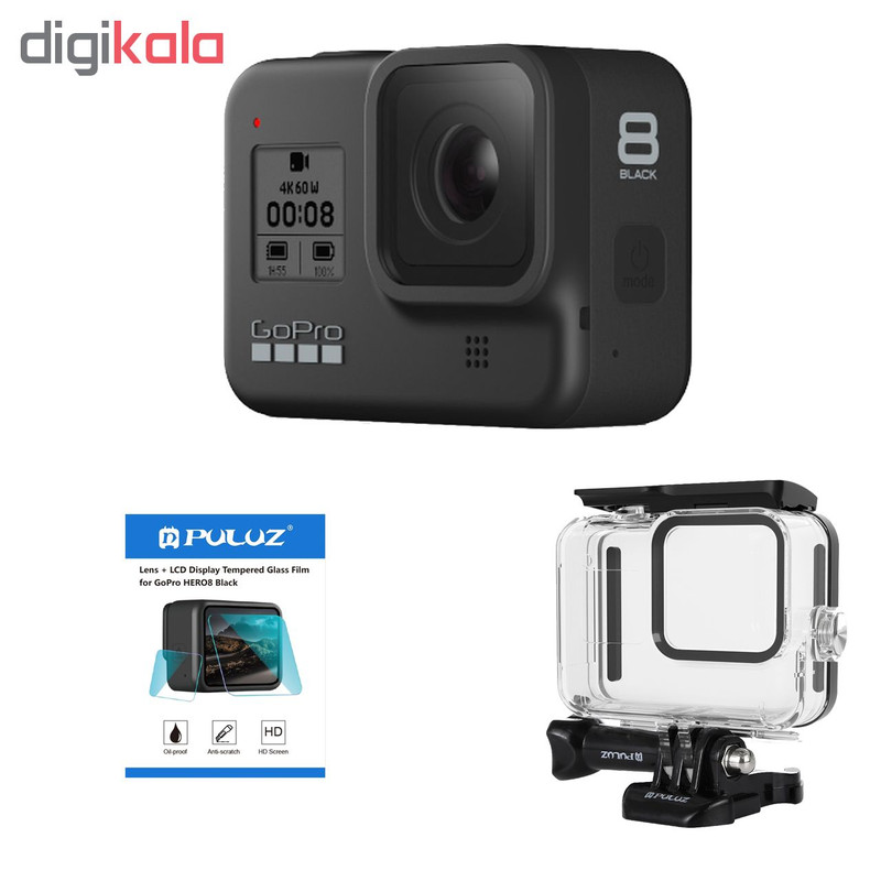 دوربین فیلم برداری ورزشی گوپرو مدل HERO8 Black به همراه لوازم جانبی پلوز